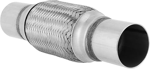 Miniatura 6 de SINJEUN Paquete de 3 tubos flexibles de doble trenza de acero inoxidable de 2 x 6 pulgadas, tubos de conector flexible de escape para reparación del