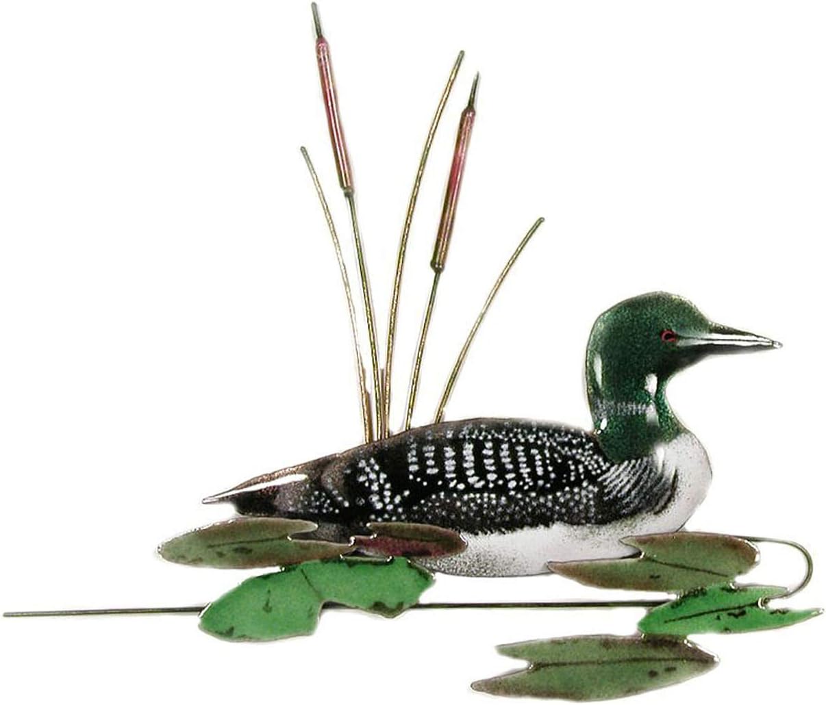 Wall Art Loon and Cattails Metal Wall Sculpture Coastal