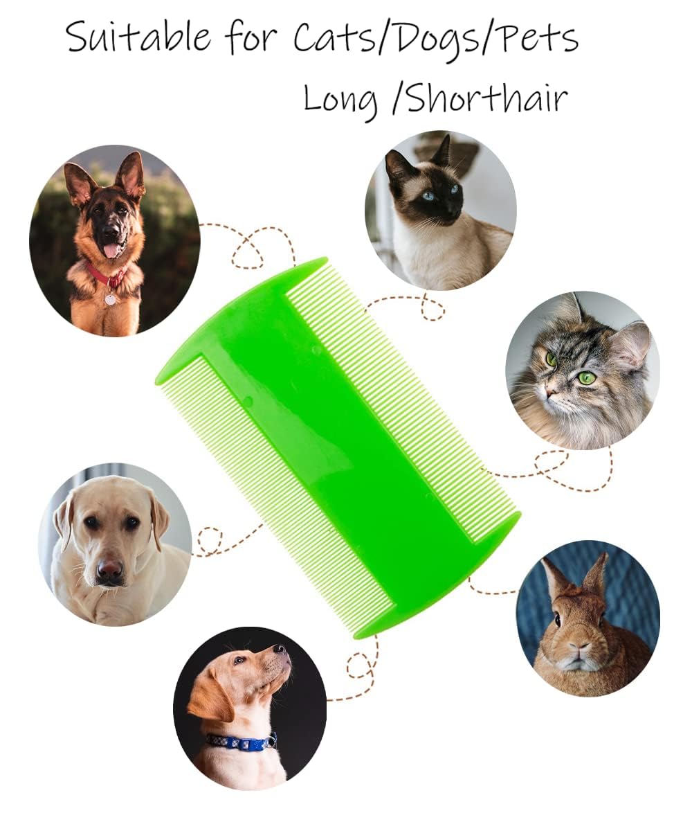 9 Peigne Anti Poux, Peigne Anti Puces pour Chat et Chien, Peigne Puces Chat et Chien pour Enlever les Taches de Larmes/Poux/Tangles/Croûte/Saleté