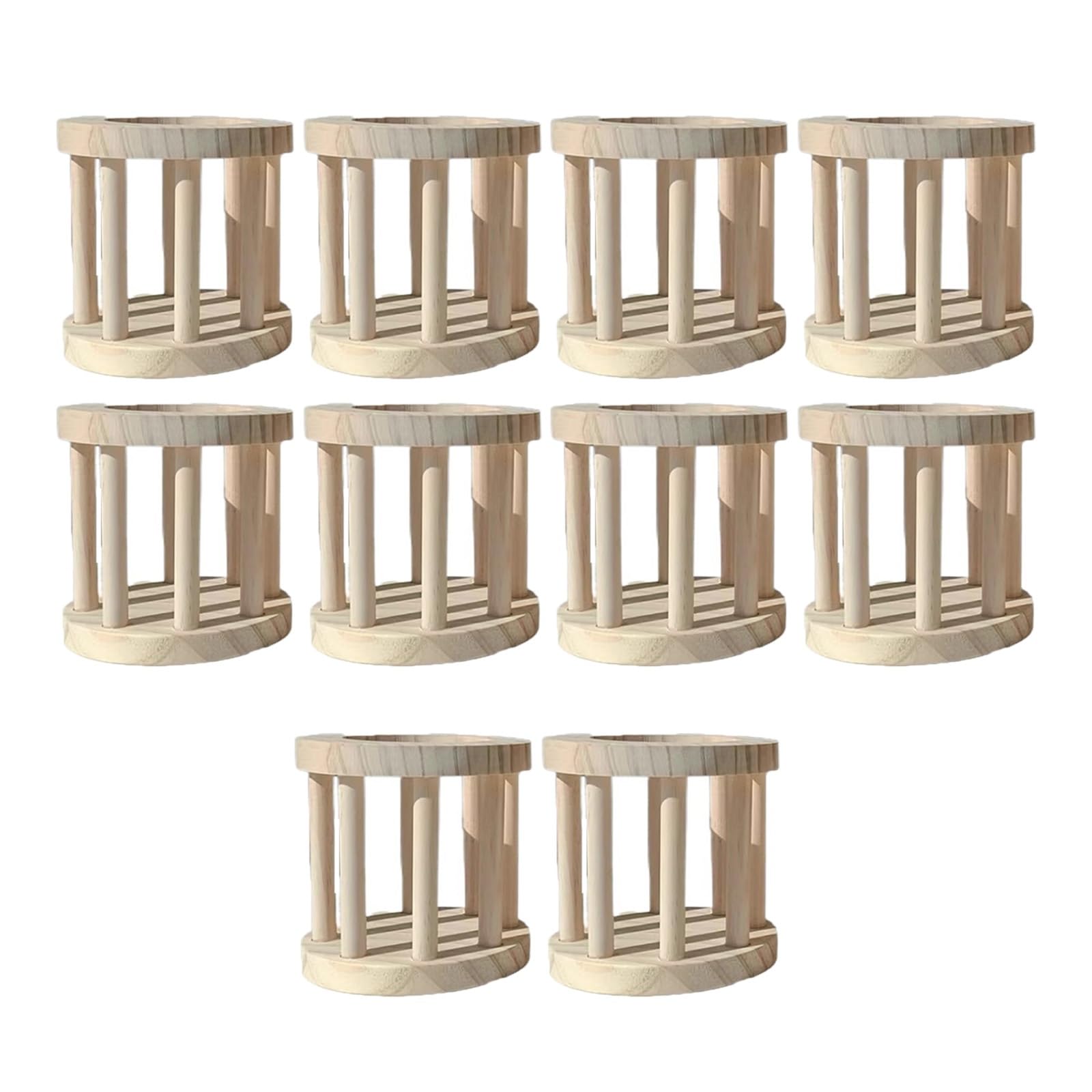 AHUAN Madera Bolsa de Heno de Conejo para Moler Los Dientes, para Colgar Comedero de Heno Dispensador de Almacenamiento para Interiores, Granja Resistente(10 PCS_M)