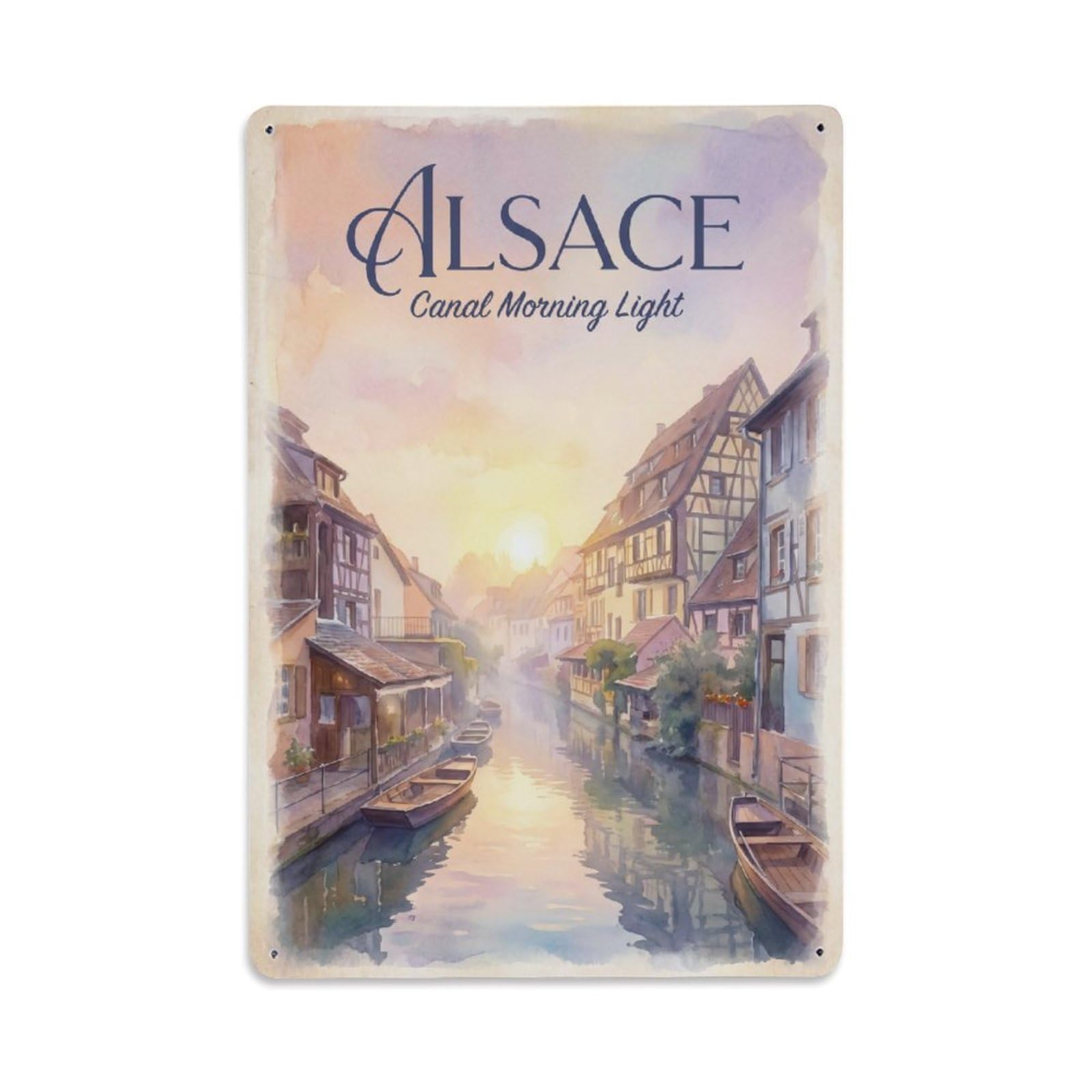 Gead 8X12inch Style Vintage Travel France Morning Metal Tin Sign