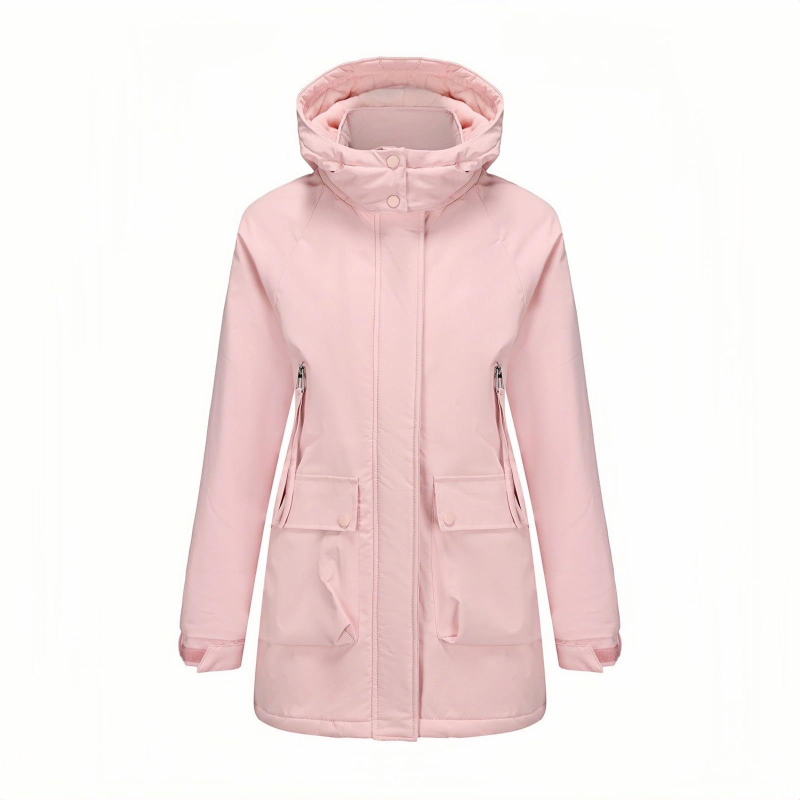 Generisch Outdoorjacke Damen Wasserdicht 2026 Leichte Anorakjacke Für Damen, Winddicht, Wasserabweisend, Langer Mantel Strapazierfähig Mit Kapuze Arbeit Regenschutz Jacke