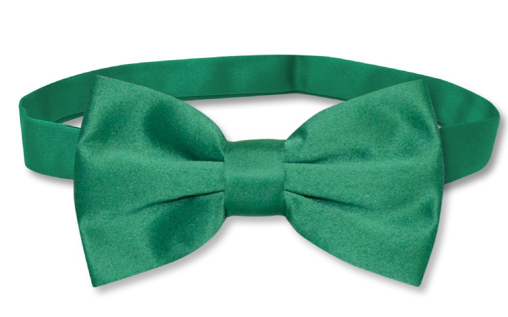 Vesuvio Napoli BOWTIE Solid EMERALD GREEN Color Men's Bow Tie for Tuxedo or Suit