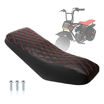 JMCHstore Diamond Stitch Retro Mini bike Seat with Red