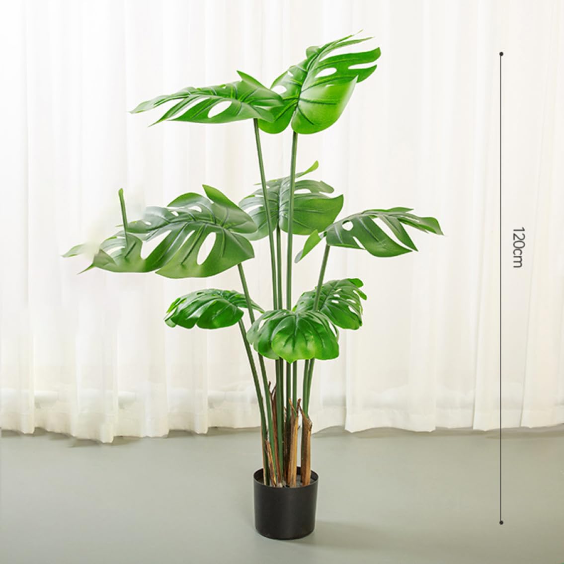 Amazon｜HGJH 人工観葉植物 モンステラ 黒い鉢 90cm フェイクグリーン 