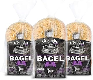 O'Dough Thins Gluten Free Bagels, Sprouted Whole Grain Flax, 100 Calorie Bagels, Presliced, 10.58 Ounce [3 Packs]