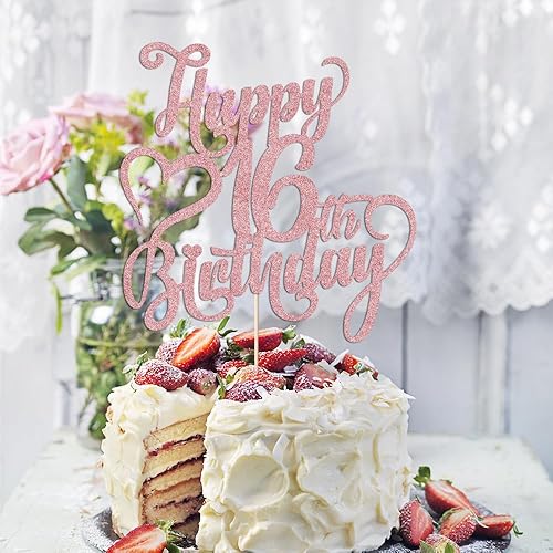 Miniatura 78 de Decoración para tarta de cumpleaños número 15 con purpurina dorada – 15 aniversario/cumpleaños – Hello 15, Cheers to 15 años, 15 & Fabulous Cake