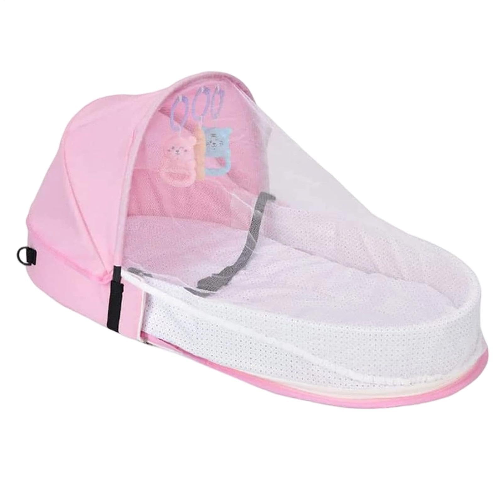 Cuna nido plegable para bebé de 0 a 18 meses con funda lavable y malla transpirable
