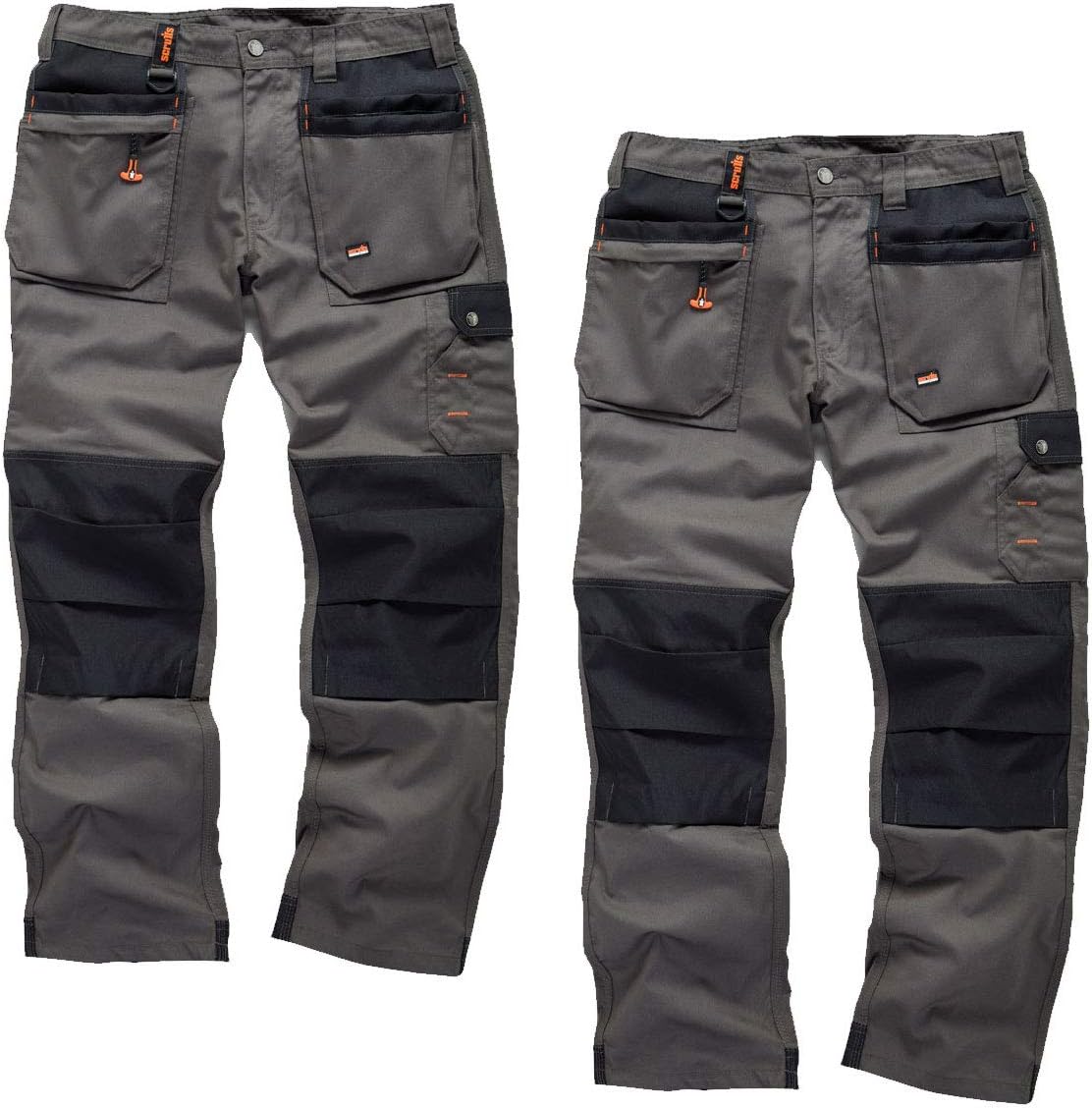 mad4tools Scruffs Men's Worker Plus Trousers Graphite Grey Twin Pack Work Utility Pants