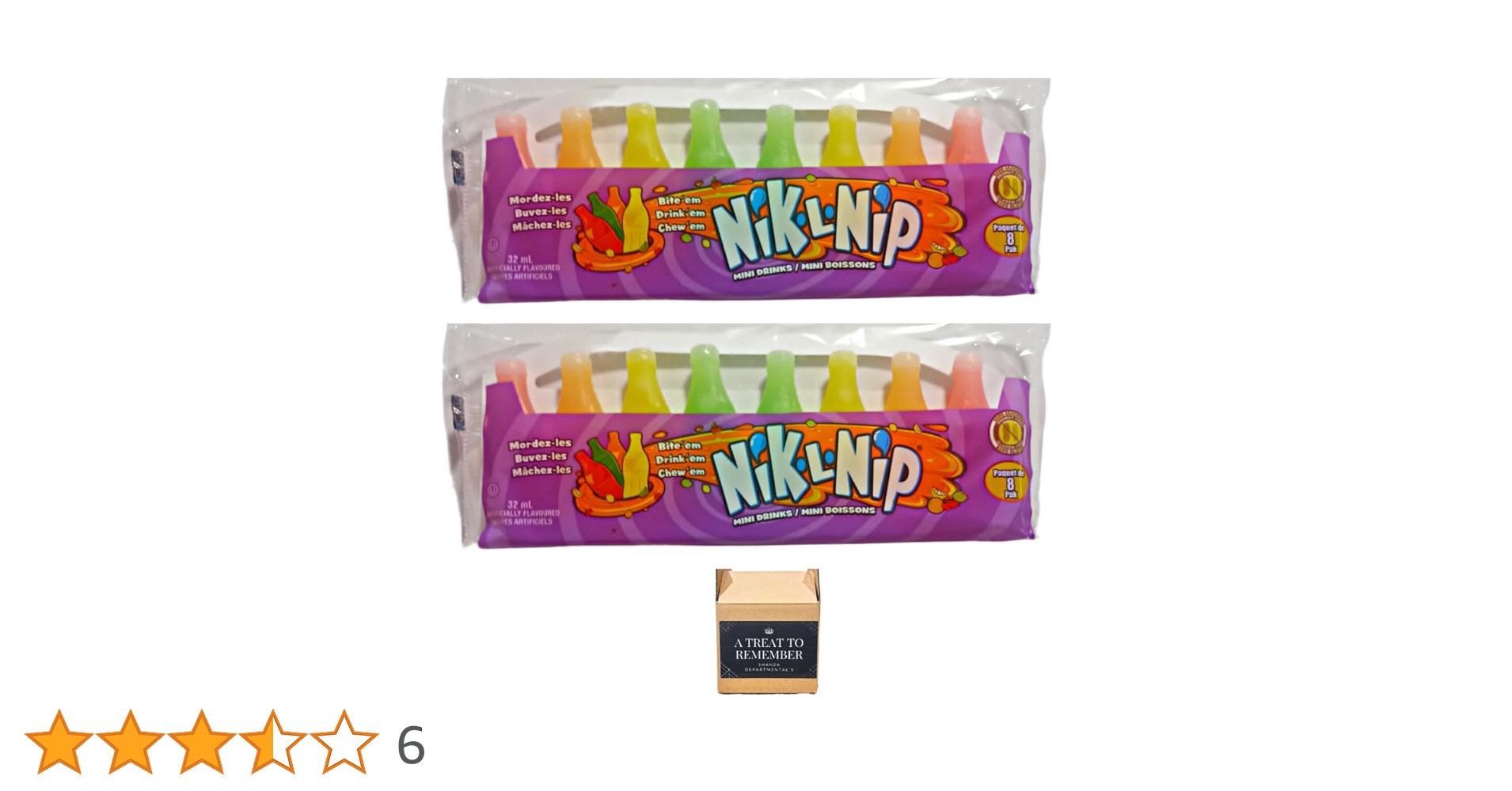 Wax candy Nik L Nips Mini Drinks Wax Bottles 8-Pack - Artificially