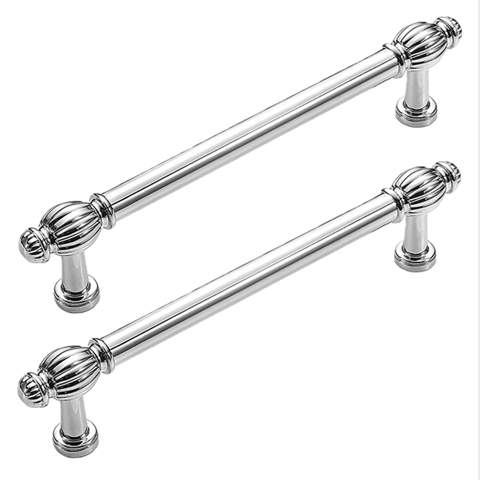 zcru004 Furniture Handle Zinc Alloy Cupboard Handles Kitchen Cabinet Handle Finger Edge Pull DrawerHandles 2 Pieces (Hole Distance 128mm,Silver)