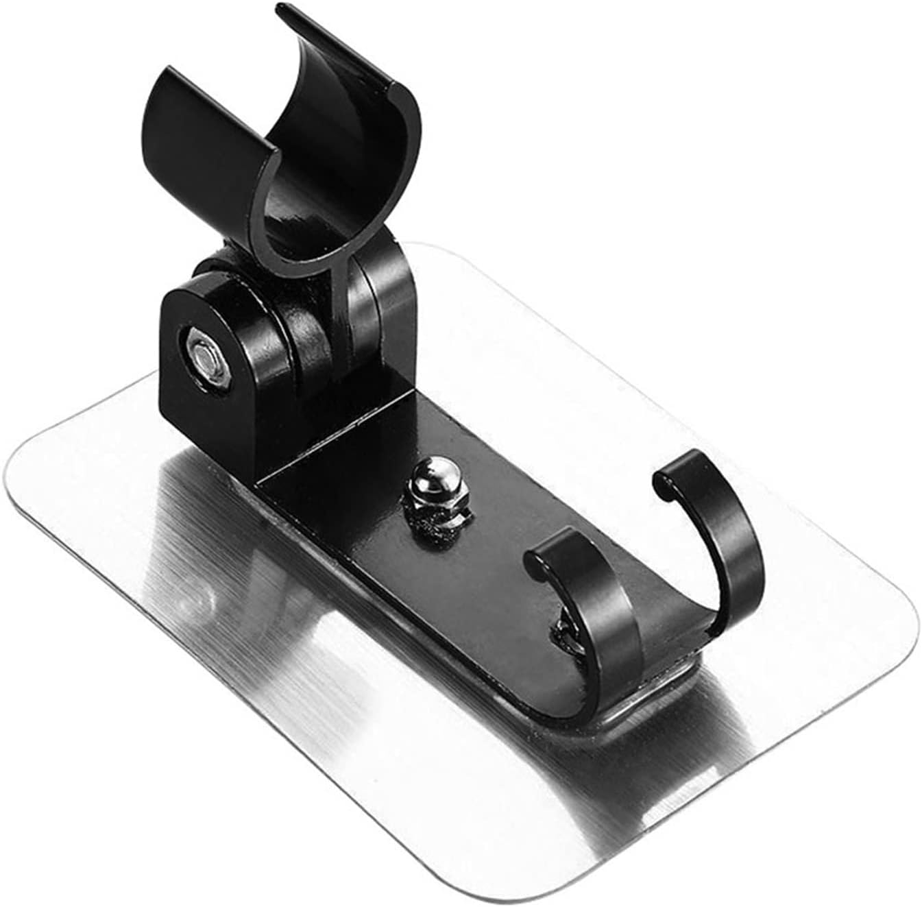 XTYPE Shower Head Stand Aluminum Shower Base Bracket Adjustable Wall Gel Mount Rust Proof for Bathroom Home Accessories (Color : Black)