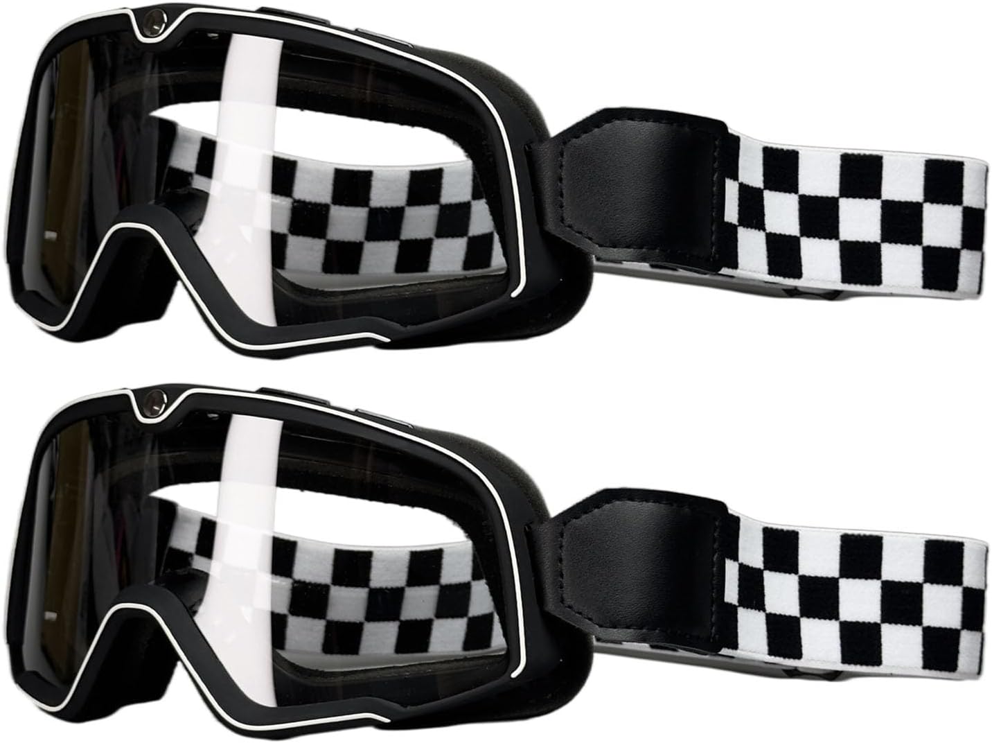 Adult Dirt Bike Goggles, 2-Pack ATV Motorcycle Goggles for Men & Women, Wide Vision Riding Off-Road