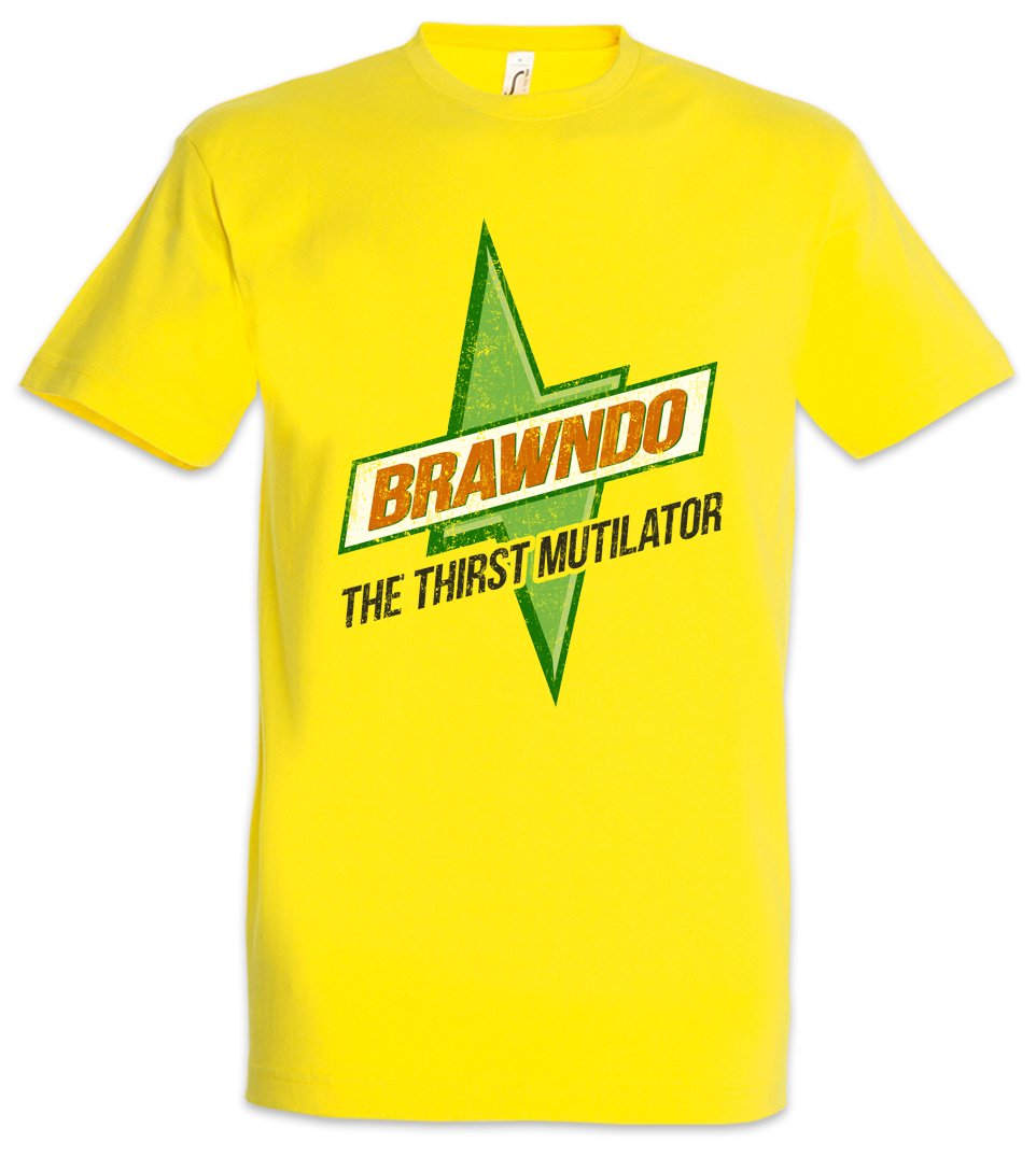 Urban Backwoods Brawndo Men T-Shirt Yellow Size L