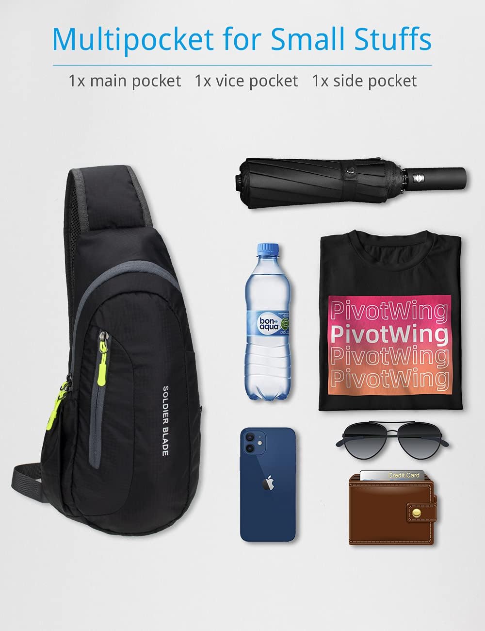 Sling Bag Crossbody Backpack for Men Womens, Chest Bag Backpack, Shoulder bag Gym Cycling Traveling Outdoor Sports - Image 2