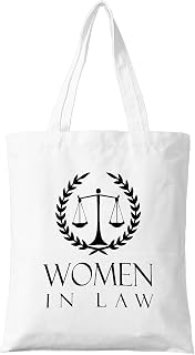 Women in Law Graduation Tote Bag, Inspirational Gift for Female Law Graduates & Paralegals, Premium Canvas Career Bag for Future Lawyers & Legal Professionals. (073)