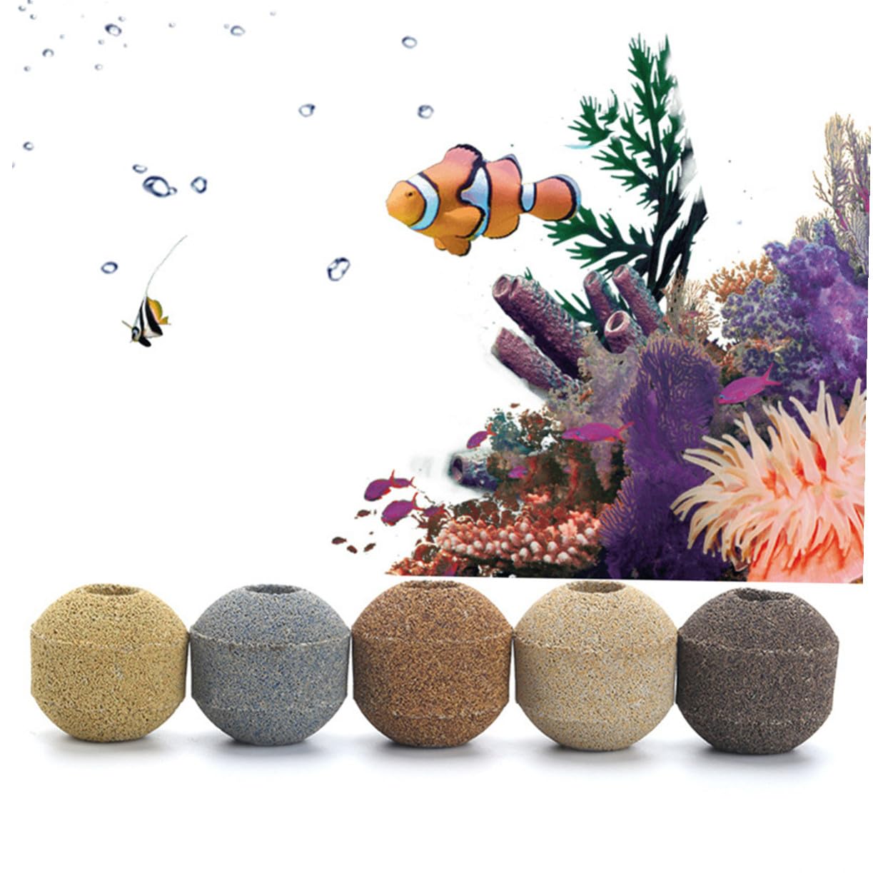 ibasenice 40 Piezas Bolas de Filtro para Acuario Bolas Bio Filtrantes Medio Filtrante para Peceras Material Duradero y Seguro para Peces Mejora Oxígeno Disuelto y Reduce Nitratos