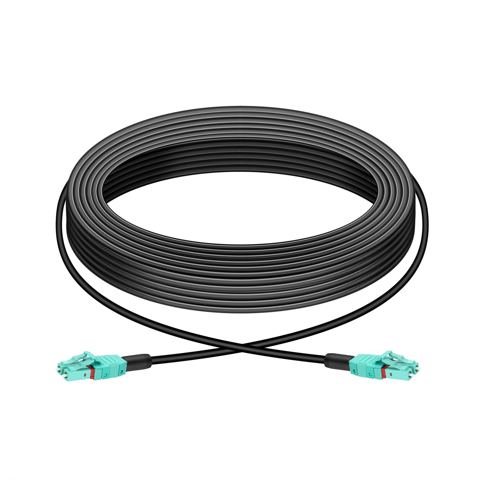 Lc to Lc Fiber Optic Cable Uniboot LC 300m/984ft,LSZH Armored Duplex Fiber Optic Internet Cable 2 Core OM3 50/125um Outdoor Fiber Optic Cable OD-5mm,UPC Multimode Fiber Patch Cable