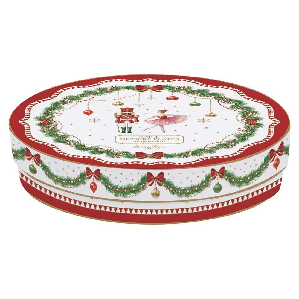 Easy Life MNOE1100 Lot de 4 assiettes Magie de Noel 19 cm