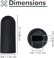 Vista 3 de AlveyTech Puntas de goma negras para cerraduras de ruedas planas estilo Invacare de 1/2" (juego de 2)