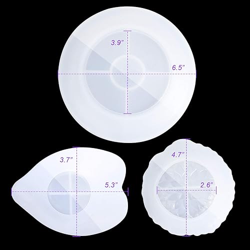 Miniatura 2 de NiArt Moldes de silicona suave de resina epoxi, fundición de bricolaje, 3 formas hechas a mano, bandeja de joyería de geoda drusa, bandeja para