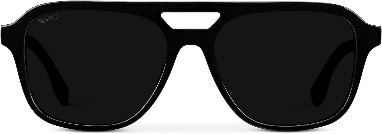 WMP Eyewear – Men’s Polarized Aviator Sunglasses: Double Bridge, Modern Acetate Frame - Image 2