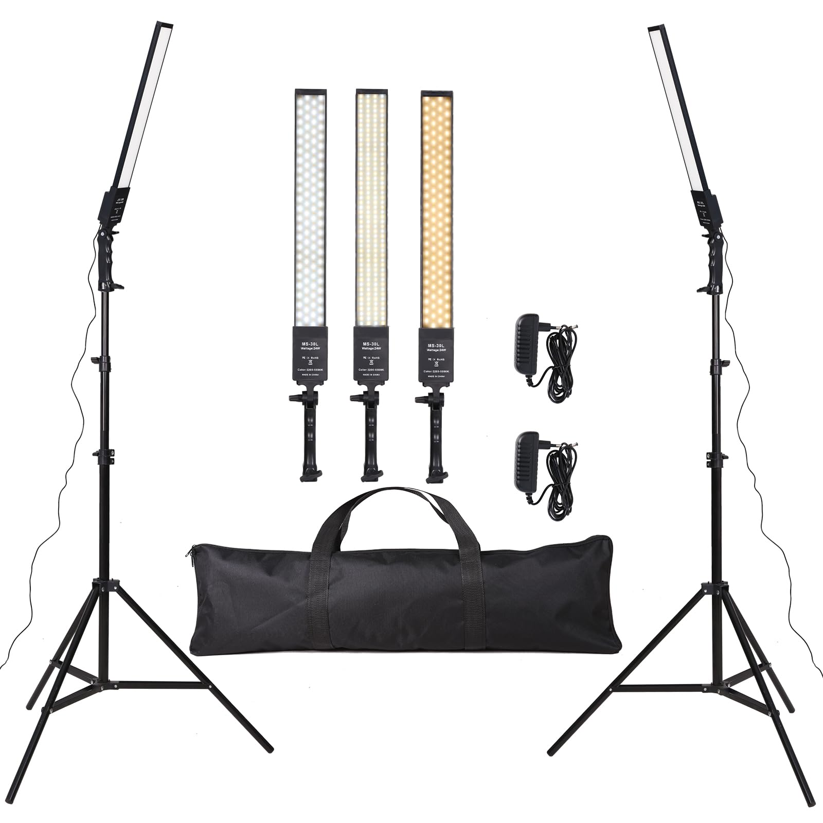 24W 3200K-5500K Lampe Photo LED dimmable réglable Kit d'éclairage de Studio avec trépied et Sac pour caméra vidéo Studio Youtube Produit Portrait Tournage en Direct