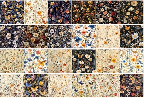 Papier pour scrapbooking FLONZ 15x15 cm prairie fleurs