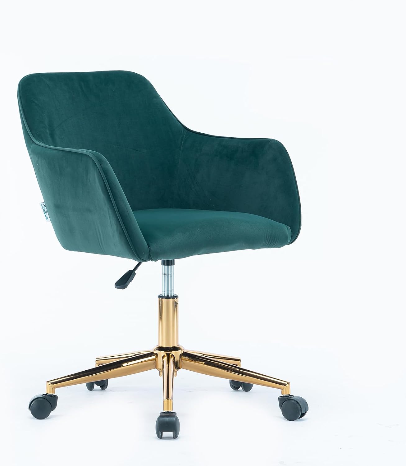 SPOFLYINN モダンベルベットスイベルチェア 高さ調節可能 360度回転オフィスチェア 布張り コスメティックドレッサーアーム