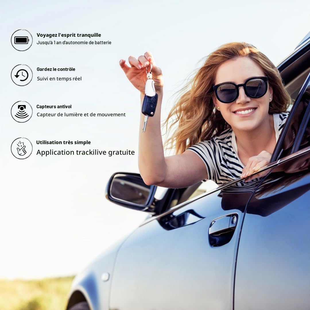 TL-60 Tracker GPS (Tracker) Tracker Véhicules, Tracker Multifonction, Live Tracking Noir 1 pc.
