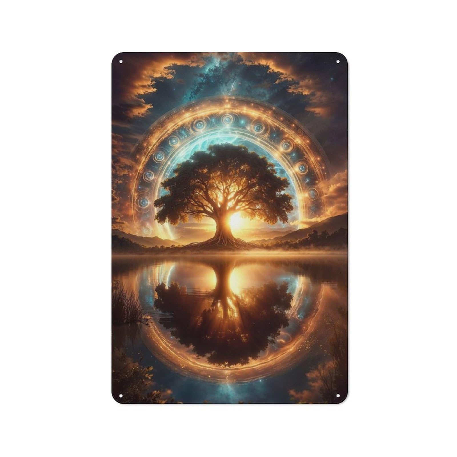 Junmoney Style-21 Ethereal Tree Portal Retro Tin Sign 30X20cm For Café Or Restaurant, Housewarming Wall Decor For People Furnishing Café And Restaurant