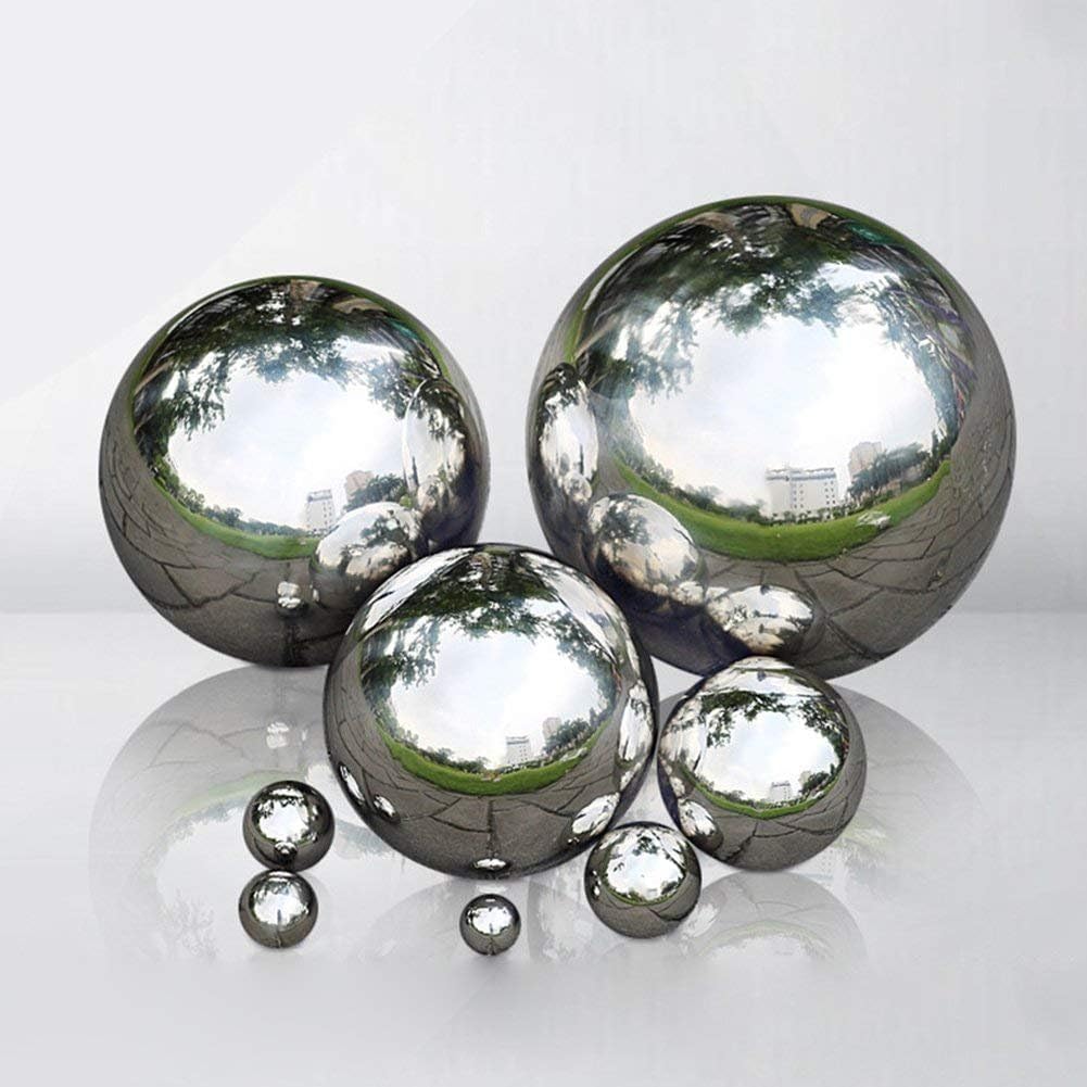 Boule d'observation en acier inoxydable poli miroir - Boule creuse réfléchissante pour décoration de jardin (300 mm)