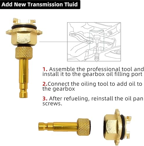 Vista 5 de DPTOOL Herramienta de llenado de aceite de transmisión de metal compatible con Mercedes Benz 725.0 8 velocidades 9 velocidades cambio de aceite