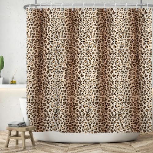 Rideau de douche léopard 130x160cm en polyester imperméable