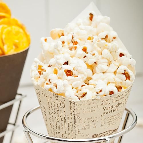 Miniatura 3 de Conetek - Conos de papel negros de 10 pulgadas para aperitivos, ecológicos Perfectos para aperitivos, conos de papel aptos para alimentos,