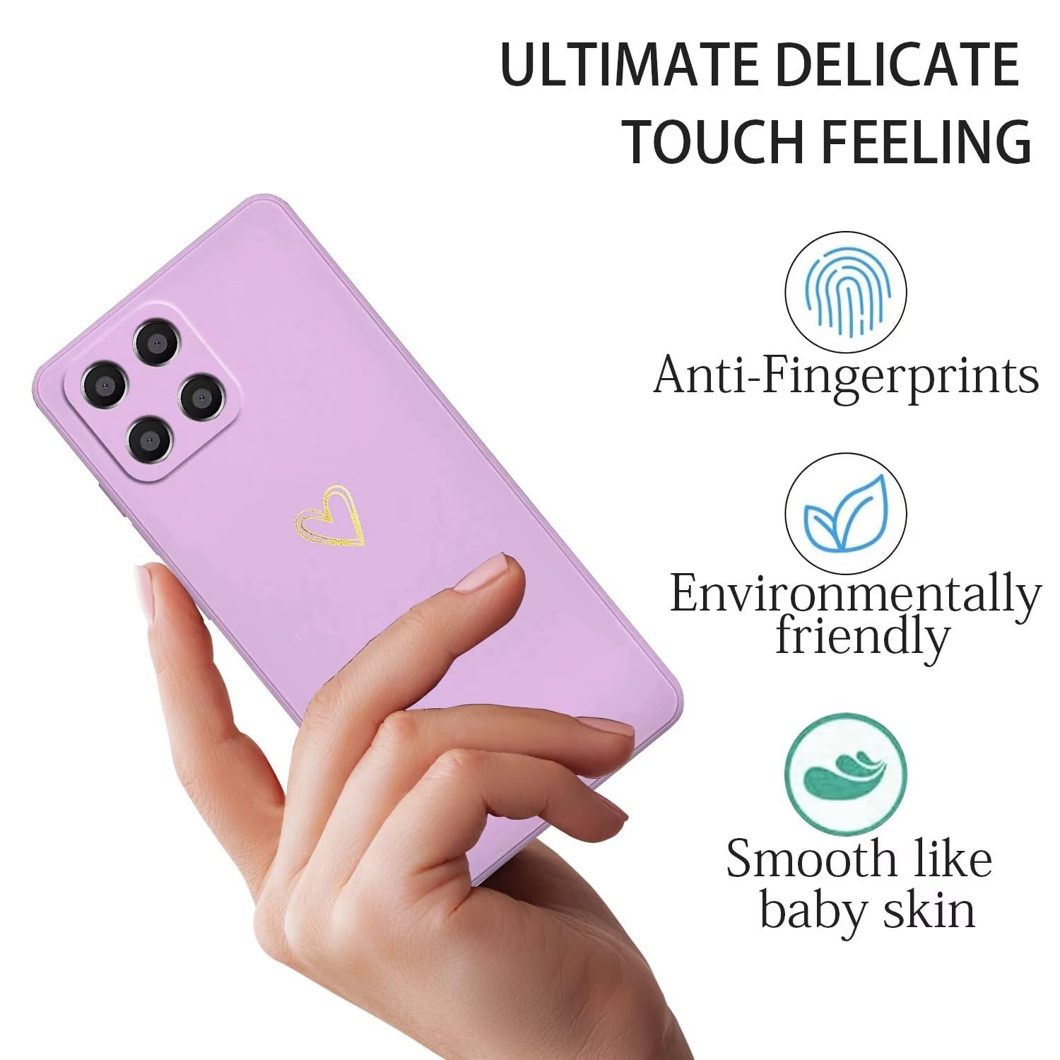 GiiYoon Cover per Honor X8 5G/Honor X6 4G/Honor 70 Lite 5G Custodia in Silicone, Custodia Antiurto Case Sottile in Silicone TPU con Strato Interno in Fibra e Protezione della Fotocamera, Viola