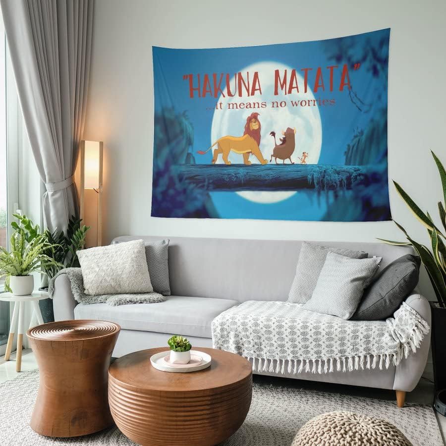 Miniatura 1 de TMATUTA Hakuna Matata Tapiz Hakuna Matata It Means No Worries Tapiz para paredes de niños Tapiz