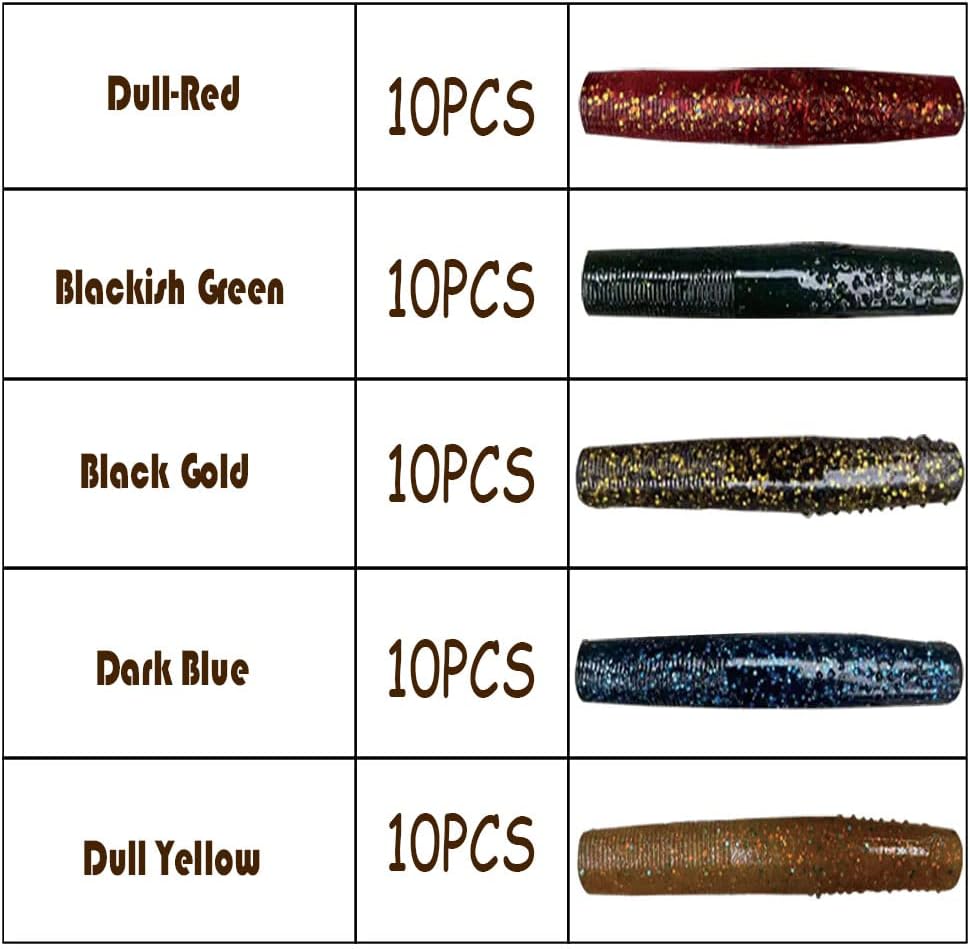 Ned Worms Lures- Ned Rig Baits Kit for Bass Fishing with Ned Shrimp-Shaped Lure and Ned Rig-140pcs.