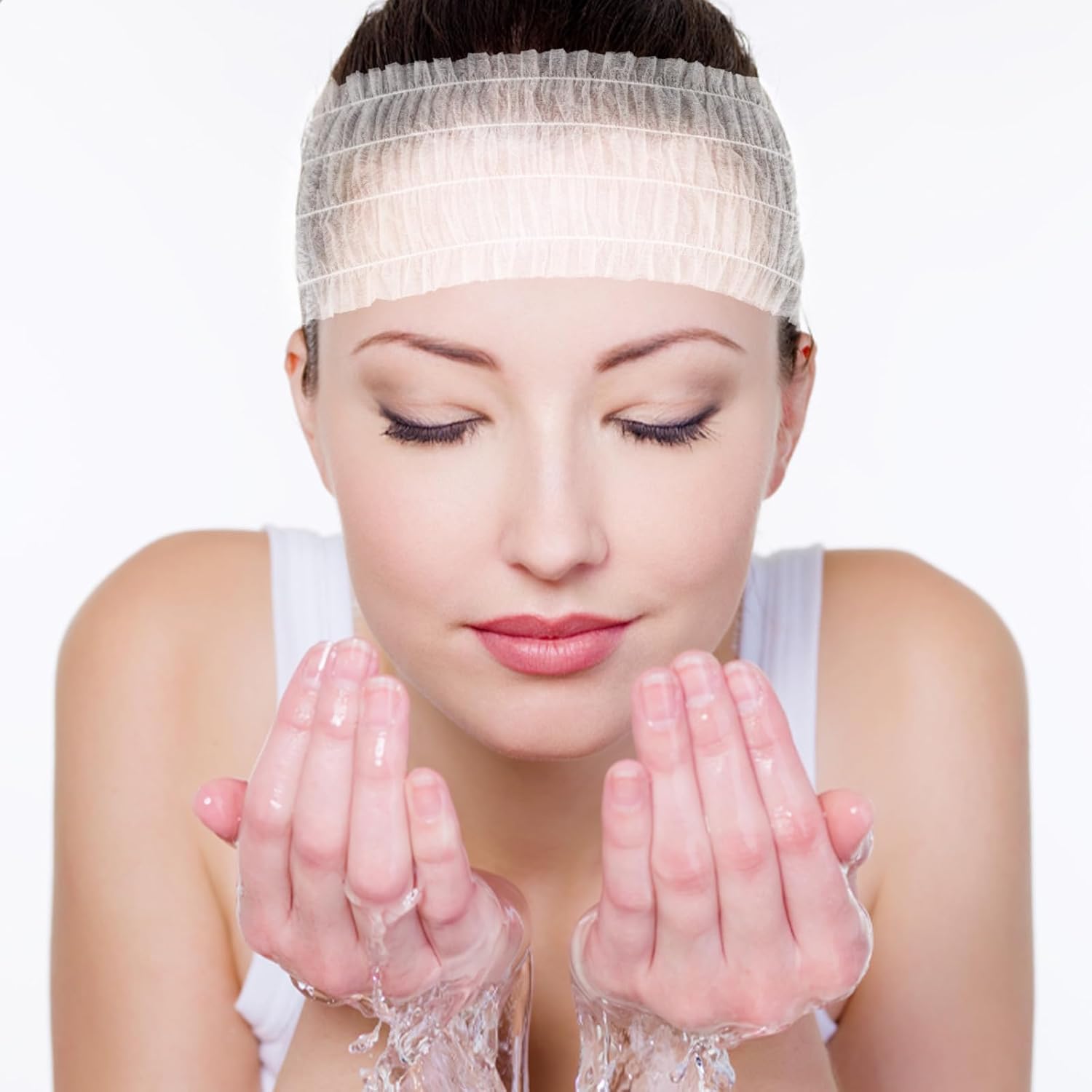 100Pcs Clear Disposable Headbands for Facials, Stretch Non Woven Spa Headbands, Elastic Skincare Headand, Clear Elastic Hair Bands for Home Use Hotel Spa Makeup Sauna Hair Salon - Image 6