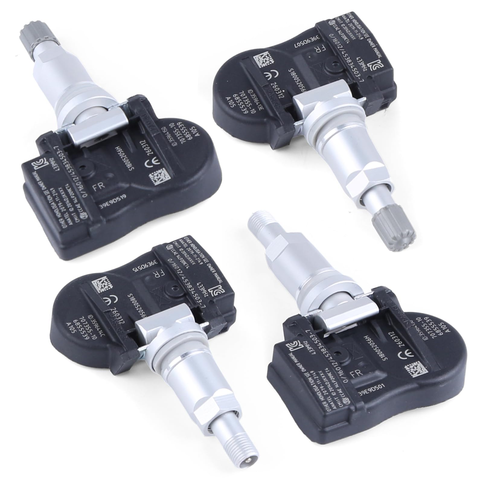 4 Pezzi Sensore di monitoraggio Pressione Pneumatici TPMS 433MHz 6855539 compatibili con BMW 1ER F20 F21 2ER F22 F23 F45 F46, Sistema di Controllo della Pressione Pneumatici