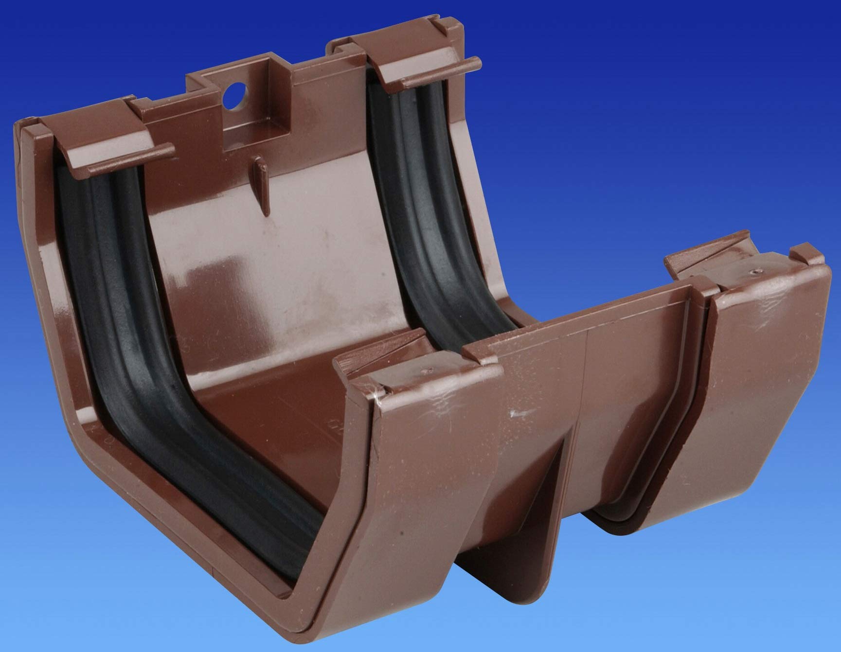 OSMA Squareline Union/Jointing Bracket for 100mm Square gutters Brown 4T805 4T805n 4T805BR