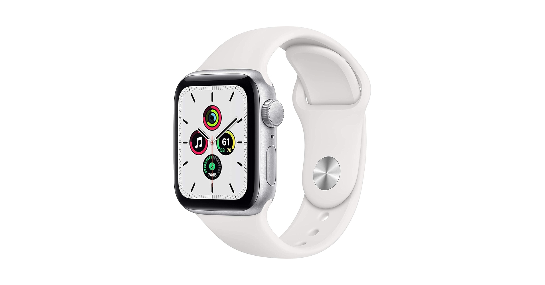 Apple Watch - Apple Watch SE GPS 40mmシルバー　ホワイトスポーツバンド Amazon.com: Apple Watch SE (GPS, 40mm) - Silver Aluminum