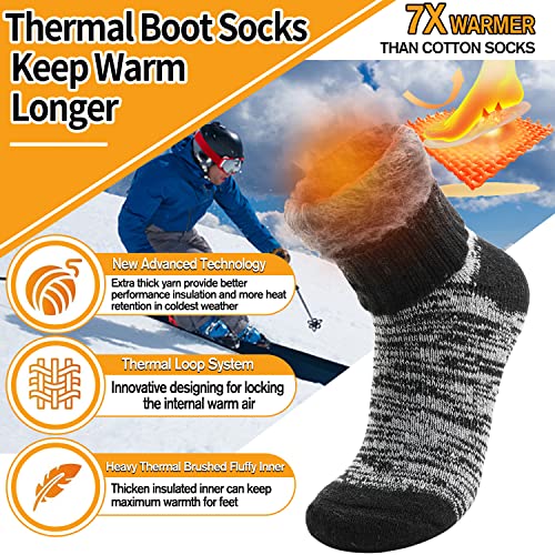 Image of 3 Pairs Warm Thermal Socks for Women & Men Winter Ski Thick Boot Insulated Socks for Cold Weather