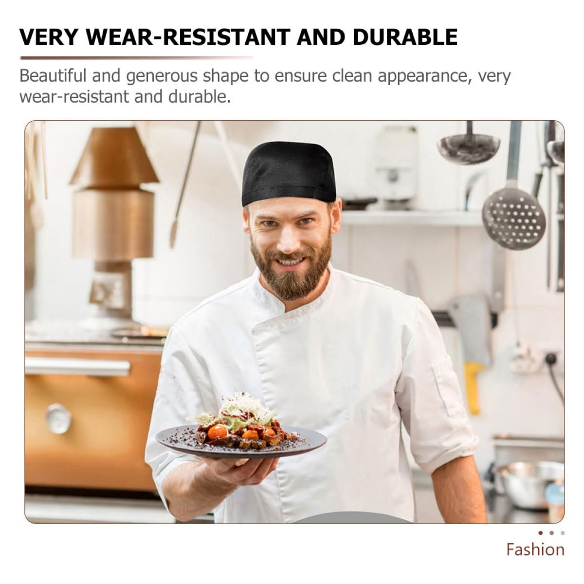 Artibetter Cappelli da Cuoco Fascia per Mantenere i Chioma Lontani dal Cibo Nero Unisex in Cotone Set da 10 Pratici e Funzionali Design Semplice per Ristorante e Cucina