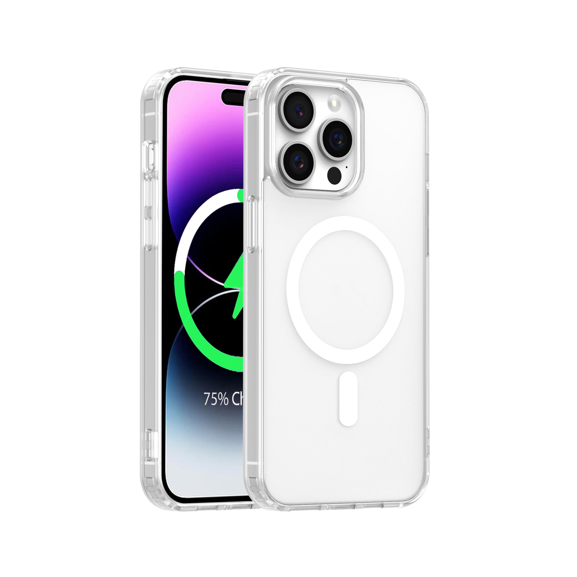 Anti-Fingerprint Magnetic Frosted Phone Case for iPhone 16 Pro Max (Transparent)