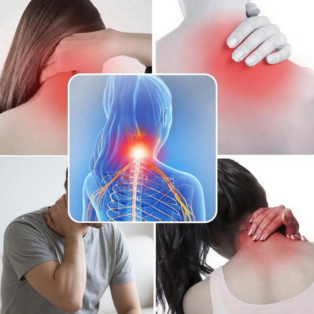 MAOYING Masajeador de Cuello con Función de Calor, 6 modos y 9 intensidades, terapia de calor a 42 °C, impulsos eléctricos contra dolores y tensiones, portátil y recargable