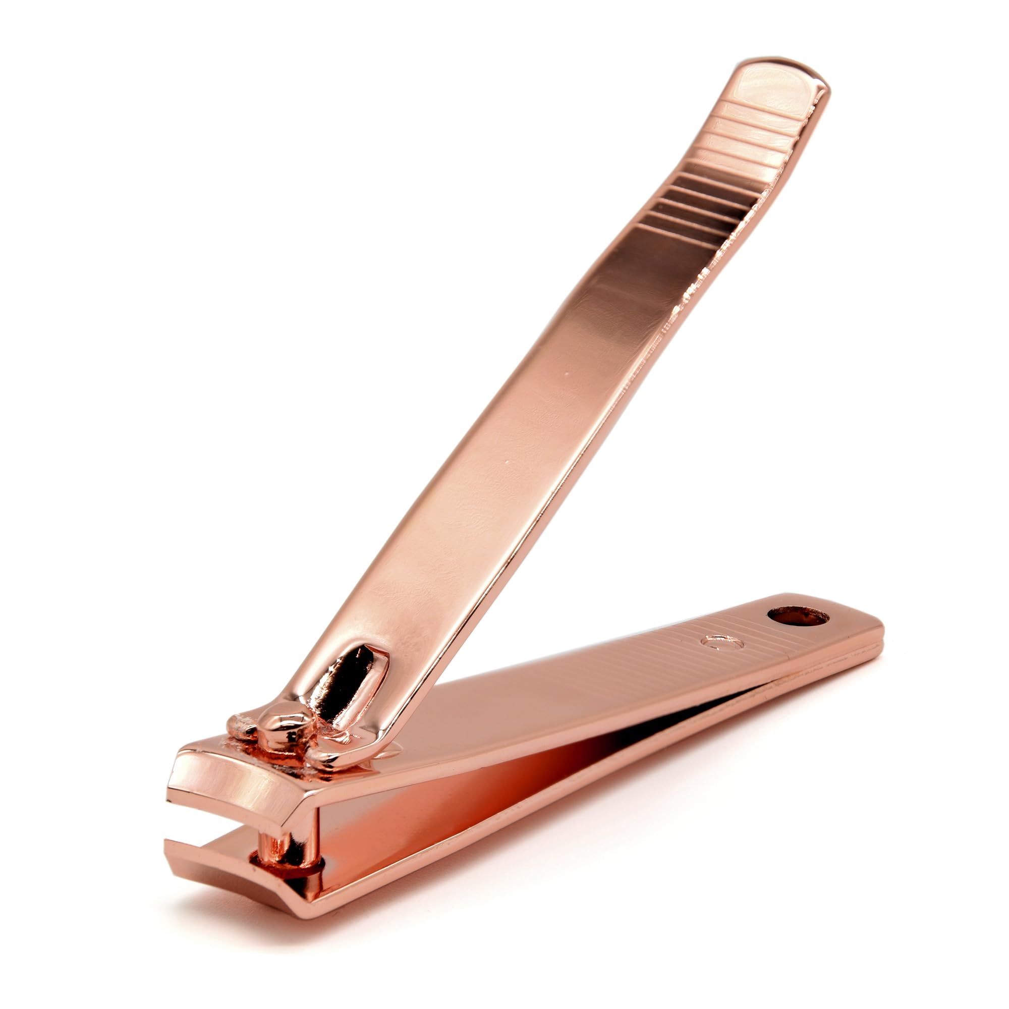 PrettyClaw Nail Clippers Sharp Edge Fingernail and Toenail Clipper Cutter Thick Nail Tool for Manicure and Pedicure (Rose Gold, Curved Edge)
