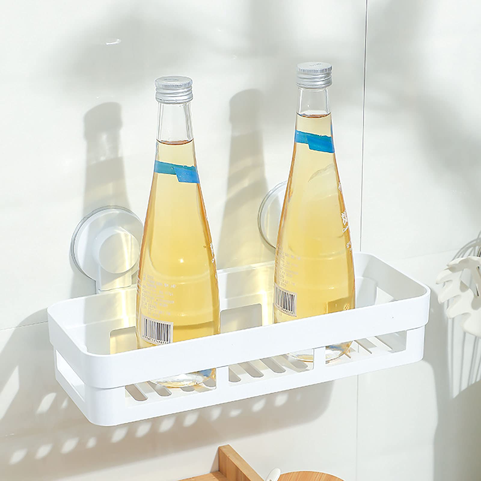 Estantes de baño exquisitos Estante de baño montado en la Pared Organizador de Cesta de Ducha Estante de Ducha Adhesivo para Pared Sin perforación para baño de Cocina