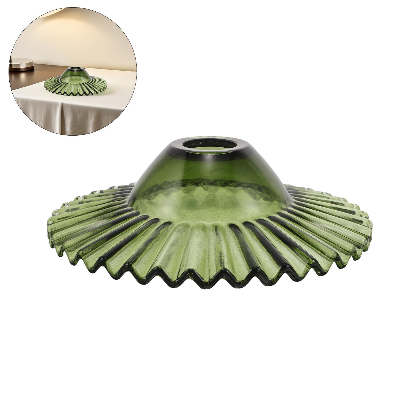 Ciemnozielony szklany klosz szklany klosz lampy lampy dzwonkowej Zielona lampa zabytkowy Lampa wisząca Odcień ściennej Absaż sufitowy Green