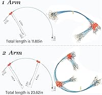 Vista 3 de YOTO Líderes de pesca, aparejo de aparejos de acero inoxidable con señuelo de aparejos giratorios a presión, líder de alambre de agua salada, líder